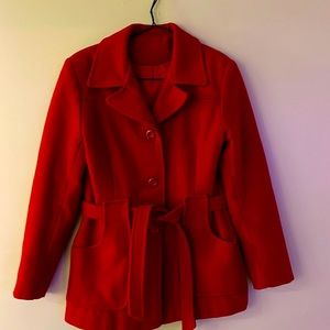 Red Vintage Wool Coat